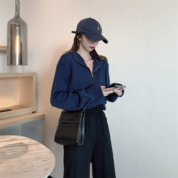 Pulover de dama lat cu fermoar