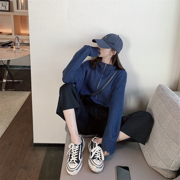 Pulover de dama lat cu fermoar