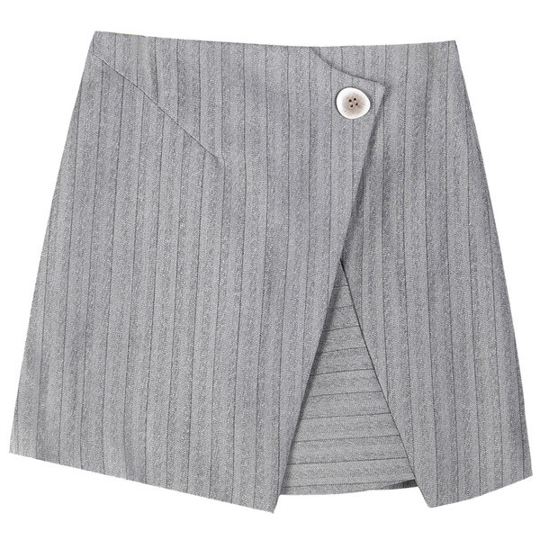 Jauna modeļa sieviešu svītraini svārki ar augstu vidukli - asimetrisks modelis