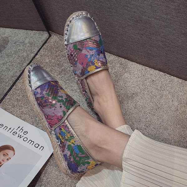 Pantofi de dama colorati casual cu talpa plate