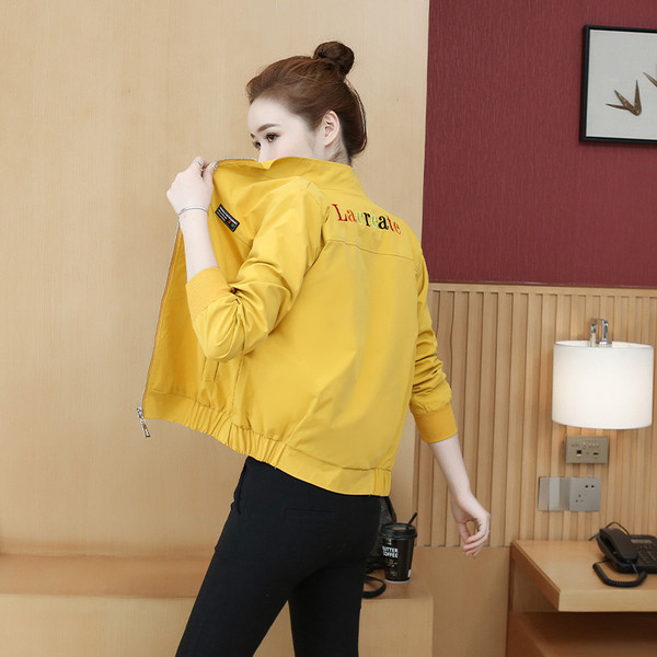 Geaca casual dama cu broderie si maneci lungi