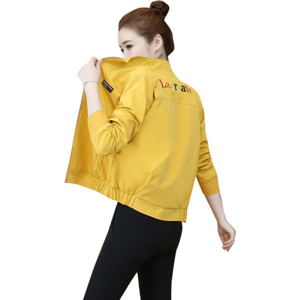 Geaca casual dama cu broderie si maneci lungi