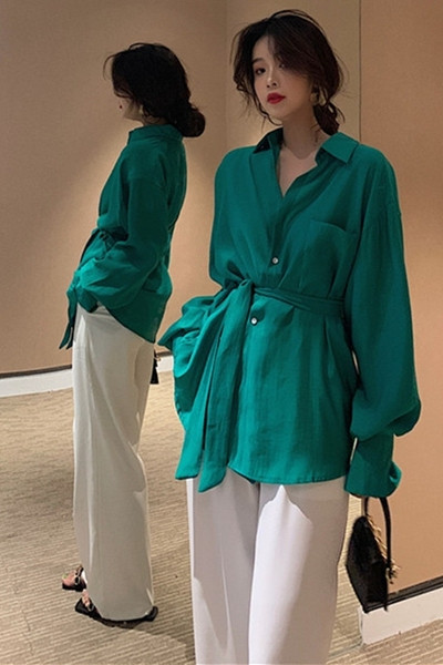 Lai tasku ja vööga naiste särk