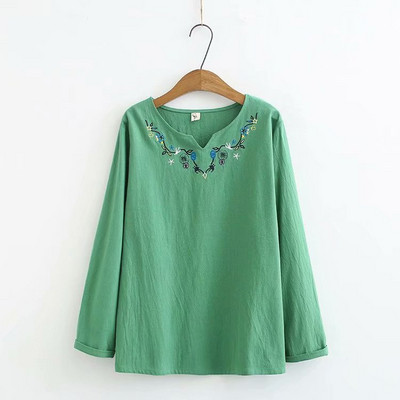 Női alkalmi blúz széles modell hímzéssel