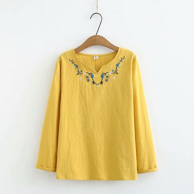 Női alkalmi blúz széles modell hímzéssel