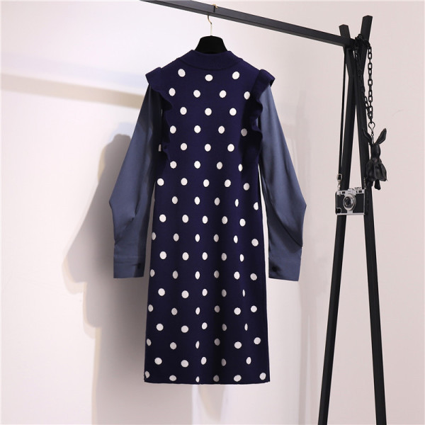 Rochie tricotata model nou cu maneci lungi