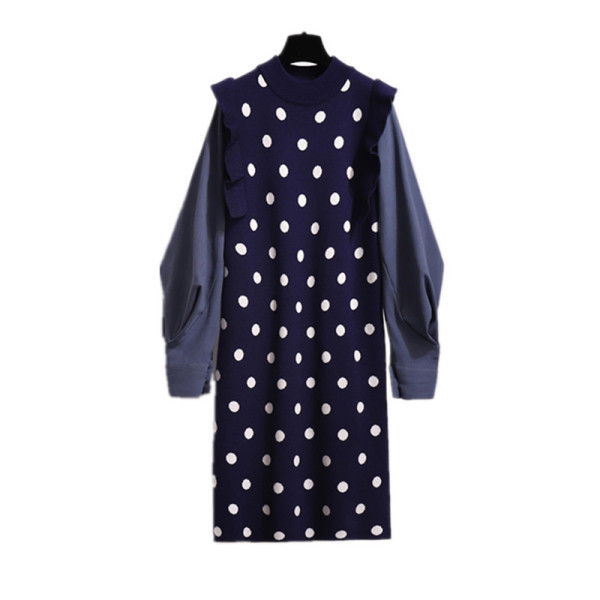 Rochie tricotata model nou cu maneci lungi