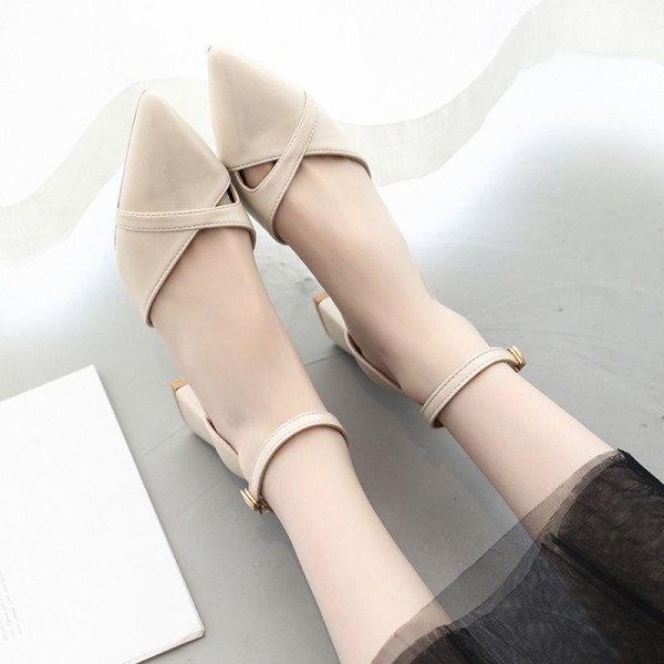 Sandale de dama din piele model ascutit cu toc gros