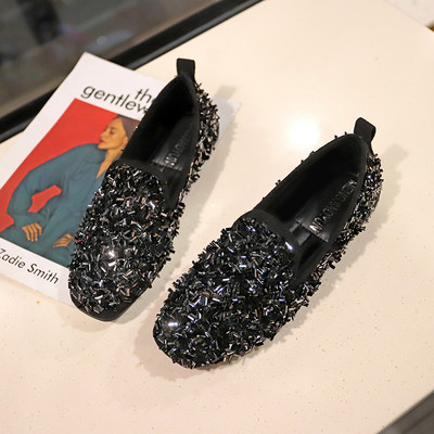 Pantofi de dama cu talpa plate si paiete