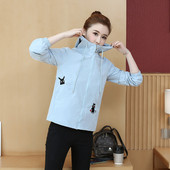 Ženska ležerna jakna s kapuljačom, vezom i dugim rukavima