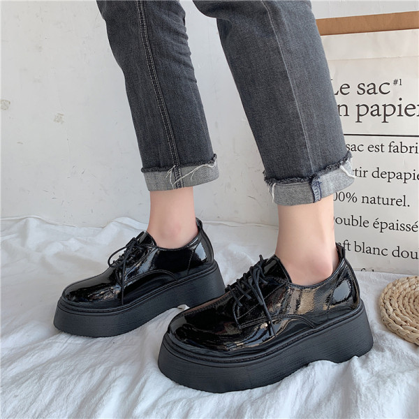 Pantofi casual dama din piele ecologica cu talpa inalta