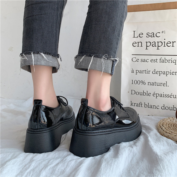 Pantofi casual dama din piele ecologica cu talpa inalta