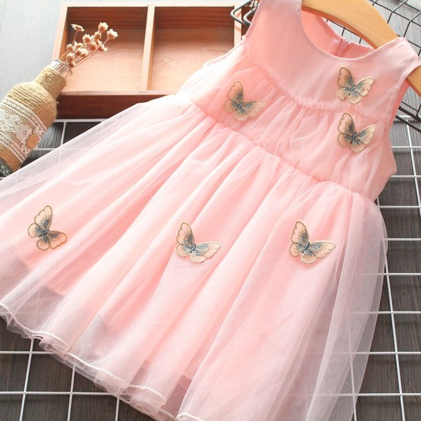 Új modell tüll és pillangós gyerekruha lányoknak