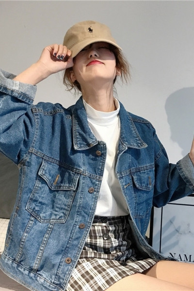 Široka ženska traper jakna