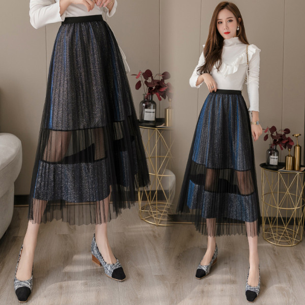 Moteriškas sijono kirpimo modelis aukštu juosmeniu ir A linija