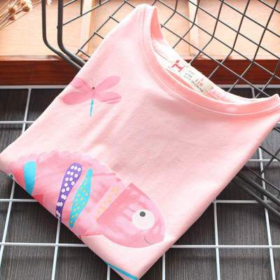 Нов модел детска тениска с овално деколте и щампа