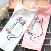 Modernūs vaikiški marškinėliai su siuvinėjimais ir trumpomis rankovėmis