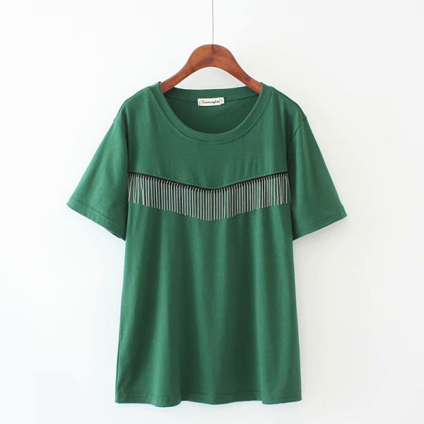 Įprasti moteriški marškinėliai su ovalia iškirpte ir trumpomis rankovėmis