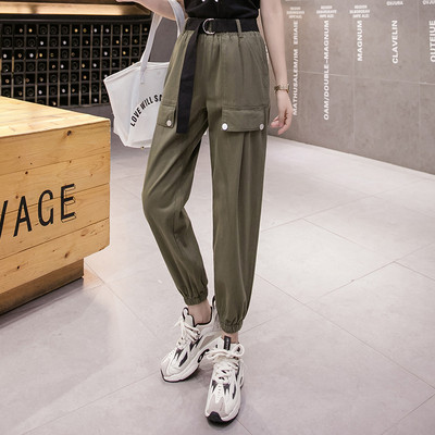 Női alkalmi nadrág alacsony derékkal és zsebekkel