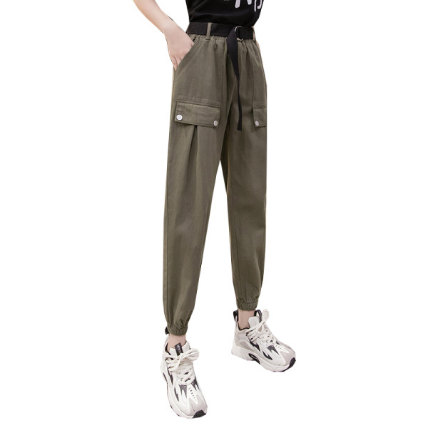 Női alkalmi nadrág alacsony derékkal és zsebekkel