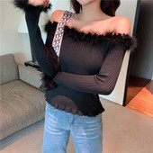 Šiuolaikiškas moteriškas palaidinės modelis su nuleidžiamomis rankovėmis