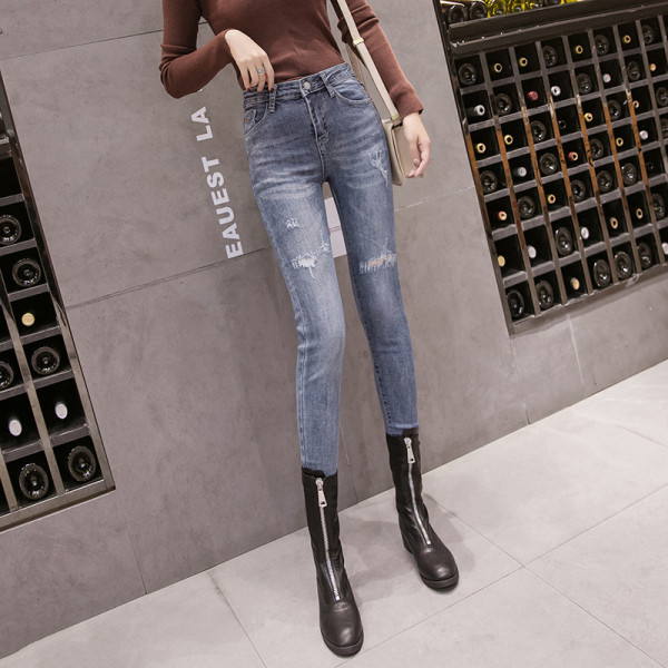 Ikdienas sieviešu džinsi ar augstu vidukli Slim modelis