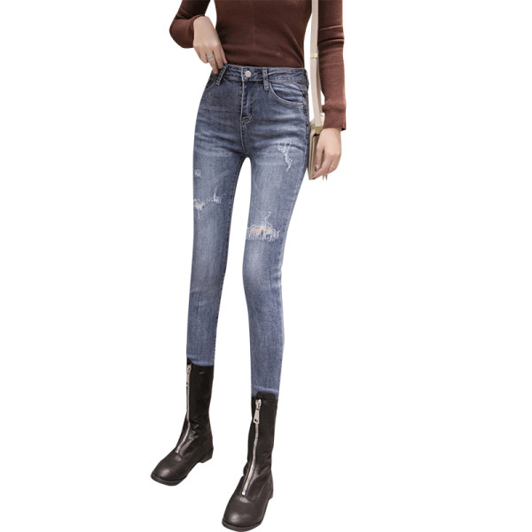 Ikdienas sieviešu džinsi ar augstu vidukli Slim modelis