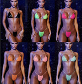 Vienkāršs divdaļīgs peldkostīms ar trīsstūrveida augšdaļu