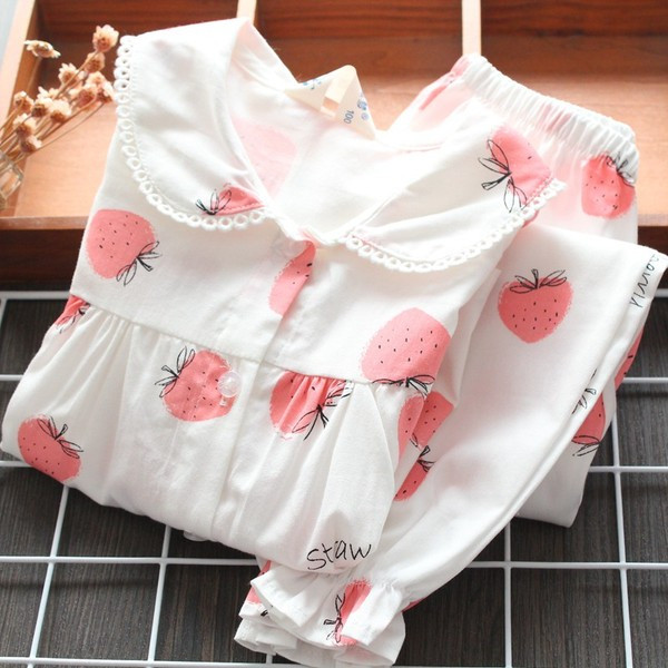 Vaikiška pižama mergaitėms iš dviejų dalių su raštu