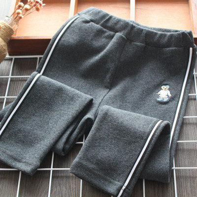 Kasdieniai vaikiški antblauzdžiai aukštu juosmeniu ir apvadu mergaitėms