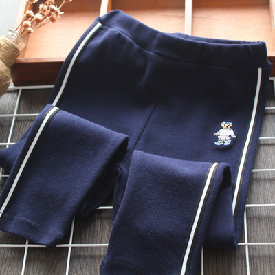 Kasdieniai vaikiški antblauzdžiai aukštu juosmeniu ir apvadu mergaitėms