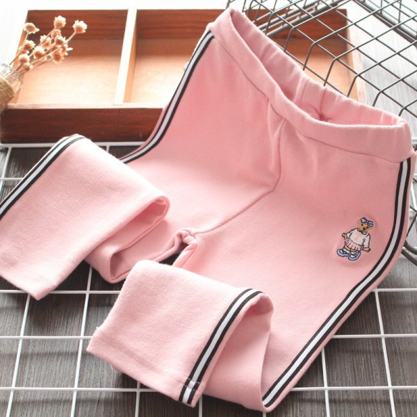 Kasdieniai vaikiški antblauzdžiai aukštu juosmeniu ir apvadu mergaitėms