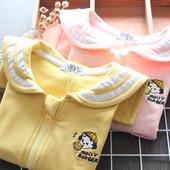 Új modell gyerek pulóver lányoknak ovális nyakkivágással és hímzéssel