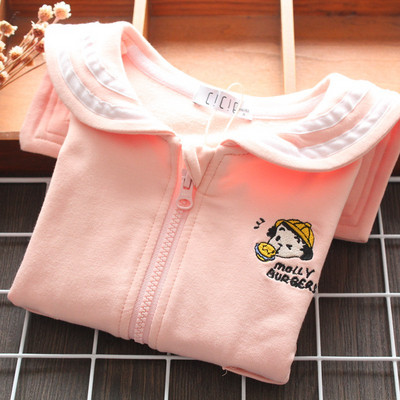 Új modell gyerek pulóver lányoknak ovális nyakkivágással és hímzéssel