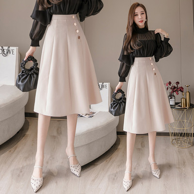 Női lezser hosszú gombos szoknya - szabású modell