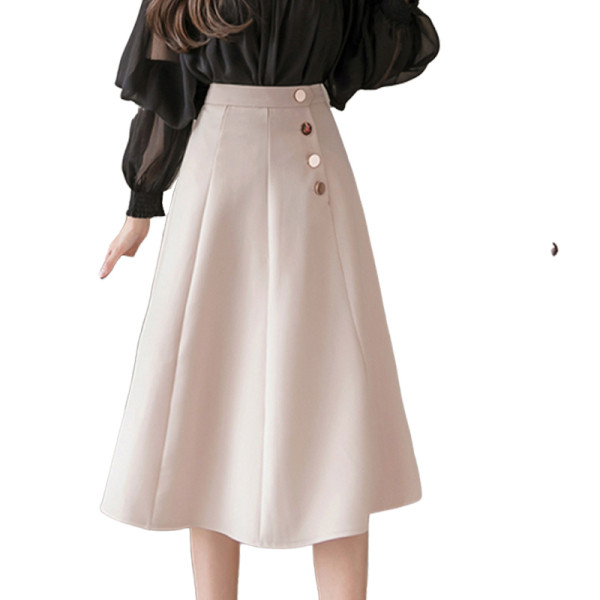 Női lezser hosszú gombos szoknya - szabású modell