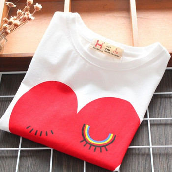Детска тениска с щампа сърце за момичета
