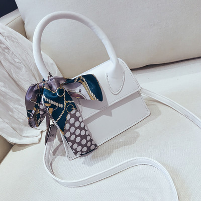 Modern női táska eko bőrből, színes szalaggal