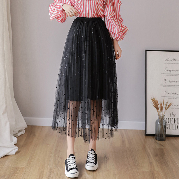 Naiste vabaaja pikk seelik kõrge vöökohaga