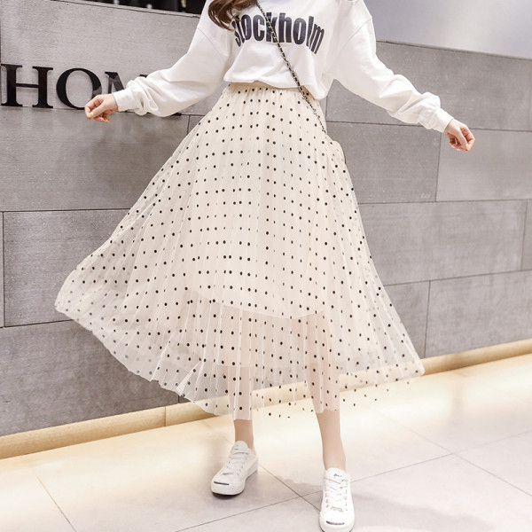 Naiste vabaaja pikk seelik kõrge vöökohaga