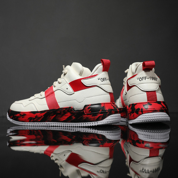 Férfi alkalmi tornacipő műbőrből, fűzővel