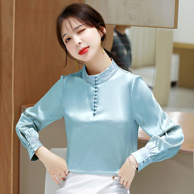 Cămașă casual de damă cu nasturi și mâneci lungi