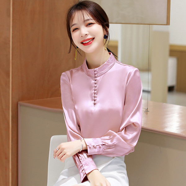 Cămașă casual de damă cu nasturi și mâneci lungi