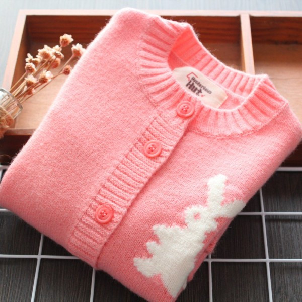 Jauna modeļa bērnu veste ar ovālu kakla izgriezumu meitenēm