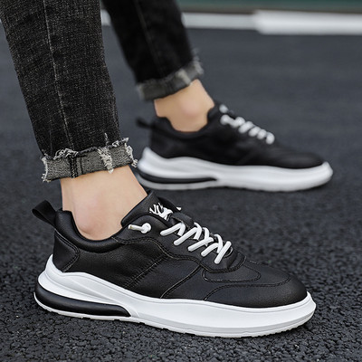 Eko bőrből készült alkalmi férfi tornacipő fűzős