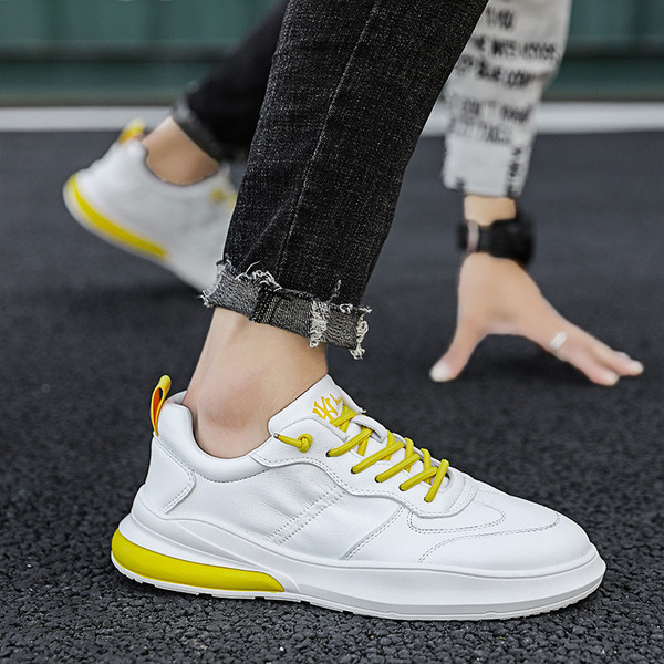 Eko bőrből készült alkalmi férfi tornacipő fűzős