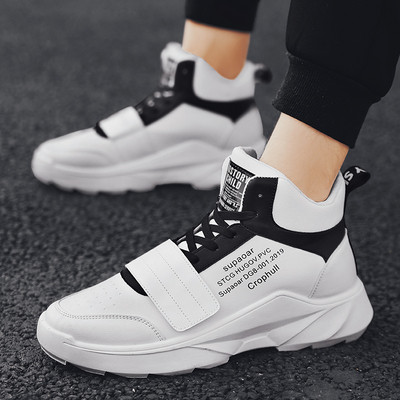 Vīriešu kedas no eko ādas ar potītes augstumu