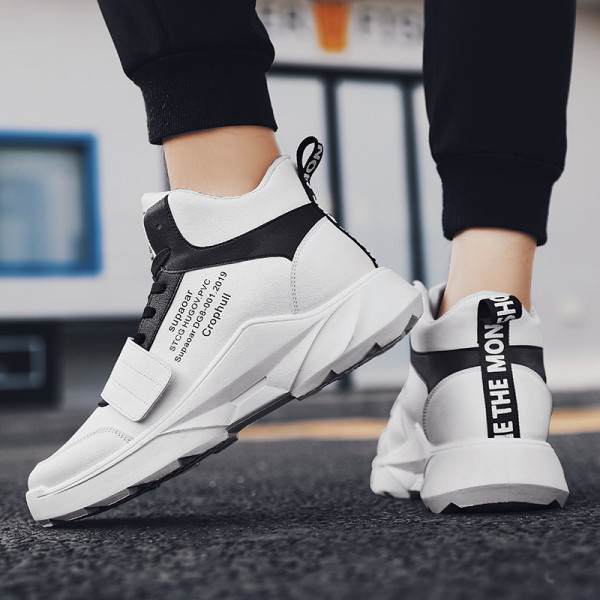 Vīriešu kedas no eko ādas ar potītes augstumu