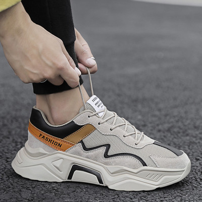 Šiuolaikiški vyriški sportbačiai su tekstiliniais ir ekologiškais zomšos raišteliais