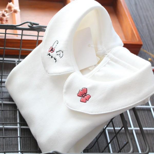 Naujo modelio vaikiška palaidinė su ovalia iškirpte ir siuvinėjimu mergaitėms